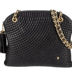 Bally Leather Shoulder Bag, Navy